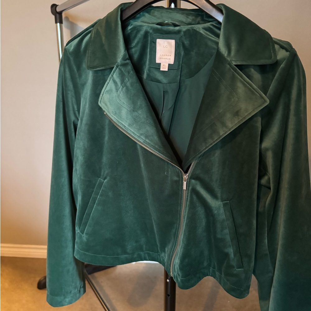 LC Lauren Conrad Teal Velvet Women's Blazer